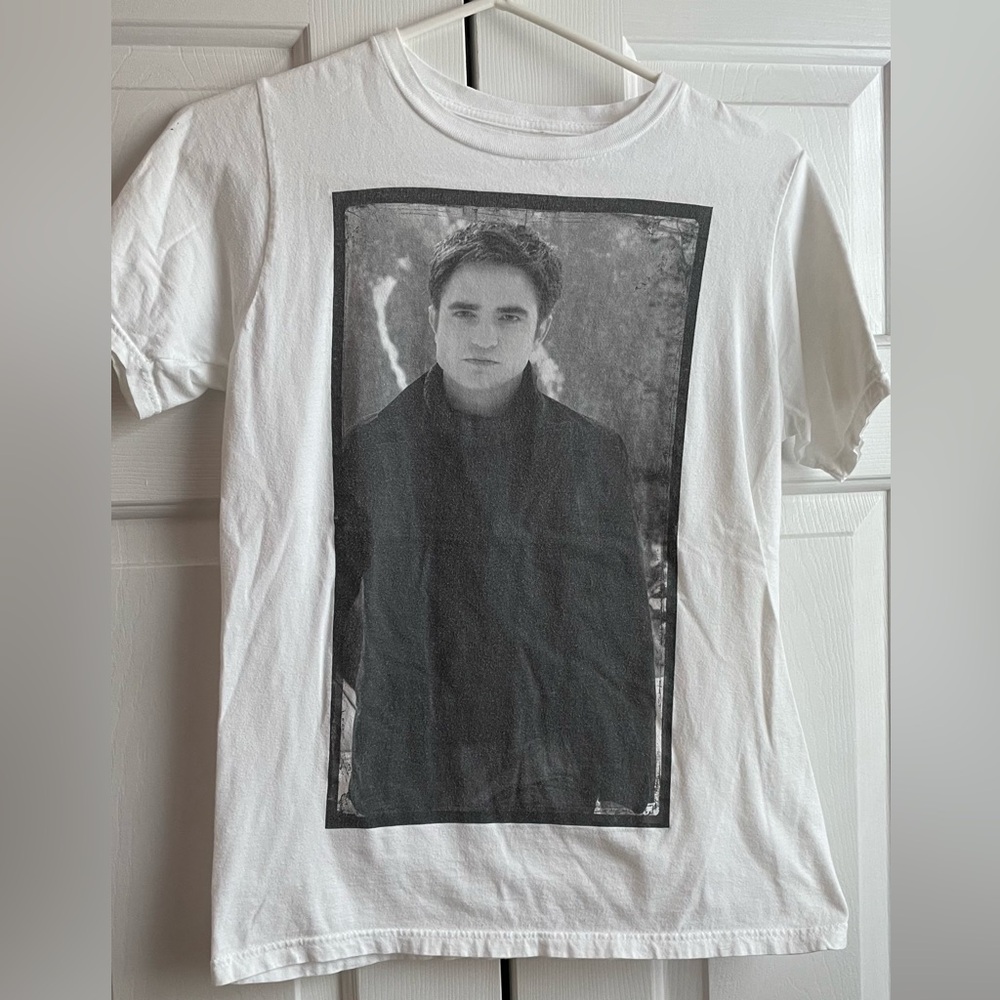 Black and White Robert Pattinson Graphic T-Shirt